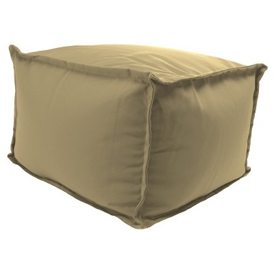 Outdoor Bean Filled Pouf/Ottoman In Sunbrella Canvas Heather Beige  - Jordan Manufacturing