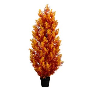 Nearly Natural 4-ft UV Resistant Autumn Artificial Fall Cedar Tree (Indoor/Outdoor) - 1 of 1