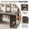 Whizmax 63" Farmhouse Dining Table - Rustic Wooden Kitchen Table with 4 Storage Shelves, Seats 4-6, for Dining/Living Room, Easy Assembly - 3 of 4