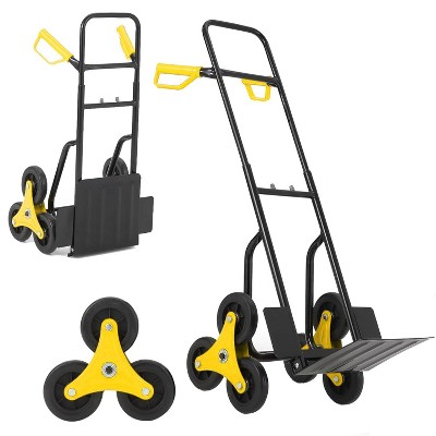 2 in 1 Stair Climbing Hand Trucks,  330 LBS Stair Climbing Dolly, Foldable Stair Dolly for Stairs with 6 Rubber Wheels & Telescoping Handle