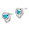 Black Bow Jewelry 10mm Created Blue Opal Double Heart Post Earrings in Sterling Silver - 2 of 4
