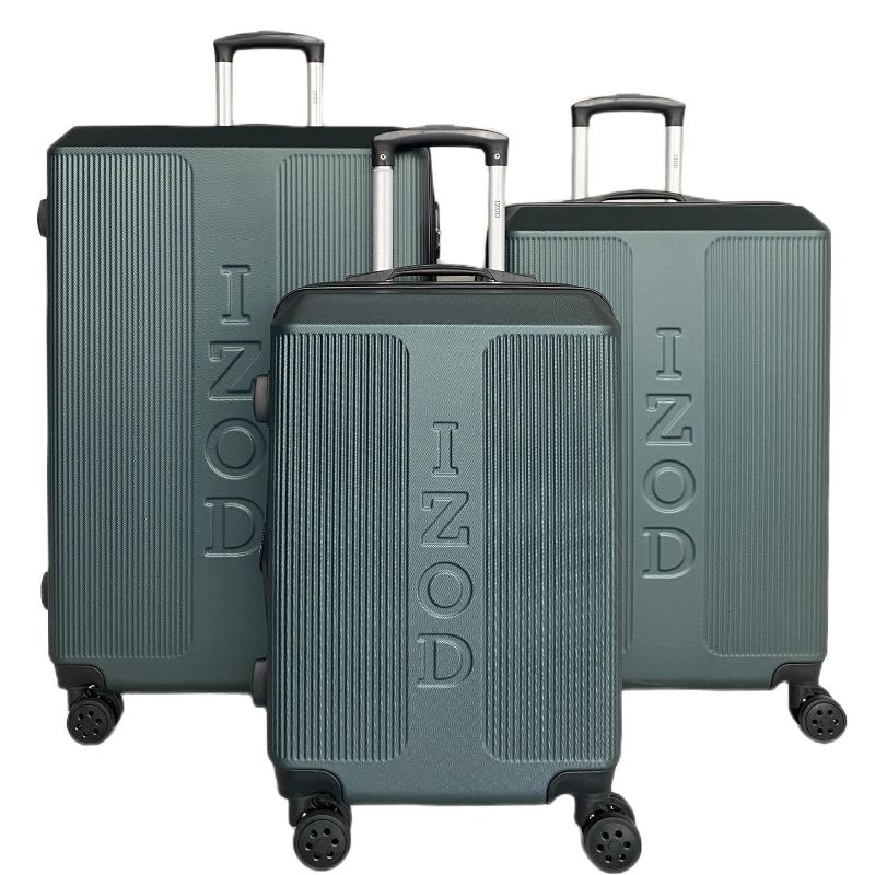 IZOD Skye Expandable ABS Hard shell Lightweight 360 Dual Spinning Wheels Combo Lock 3 Piece Luggage Set, 1 of 6