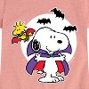 Girls' - Peanuts - Snoopy Woodstock Vampire Fitted Short Sleeve Graphic T-Shirt - 2 of 4