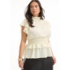 June + Vie by Roaman's Mockneck Ruffle Blouse - 4 of 4