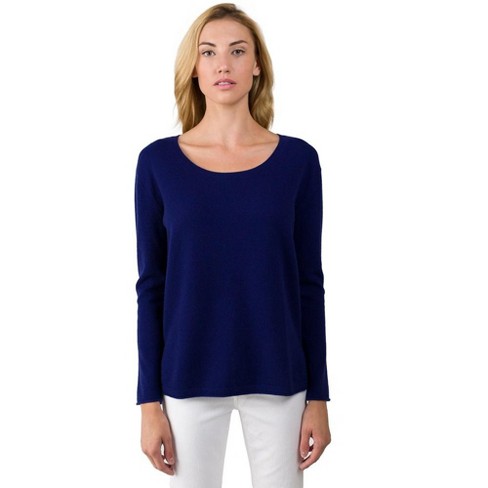 J Cashmere Women's 100% Cashmere Dolman Sleeve Pullover High Low ...