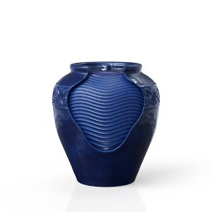 Teamson Home 17" Metal Fiberglass and Polyresin 2-Tier Cascading Urn Fountain Royal Blue - 1 of 4