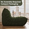 SYFERLORY Armless 2-Seat Togo Two Seater Large Bean Bag Sofa，Green - 4 of 4