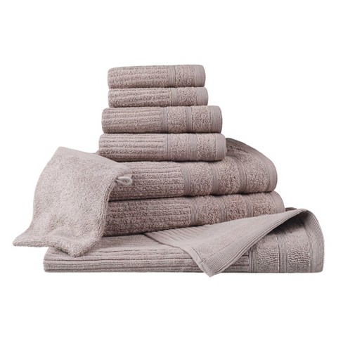 8pc Cotton Bath Towel Set Dark Green : Target