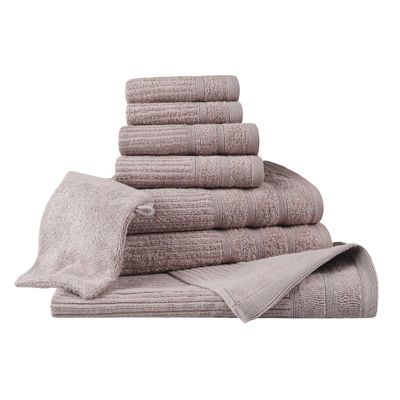 Luxury Cotton 8 Piece Bath, Hand, and Face Towel Set with Bath Mat and Bath Mitt by Blue Nile Mills, 1 of 8