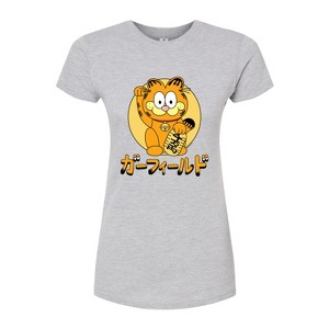 Women's - Garfield - Lucky Cat Juniors Fitted Graphic T-Shirt - 1 of 3