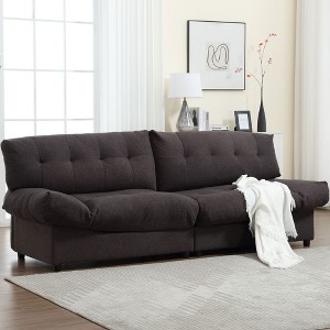 Cloud Style Teddy Velvet 2-Seater Modular Sofa with Comfy Padded Cushions and Plastic Feet - 1 of 4