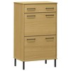 vidaXL Shoe Rack with Metal Legs Brown Solid Wood Pine OSLO - 2 of 4