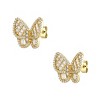 Guili Twilight Wings 14K Gold Plated Sterling Silver Butterfly Stud Earrings with Cubic Zirconia Clusters for a Delicate and Bold Look - 2 of 2