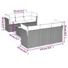 vidaXL 7 Piece Patio Sofa Set with Cushions Black and Cream - Table + 4x Corner + 2x Middle - 3 of 4