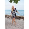 LA LEELA Women's Beachwear Summer Swim Beach Cover Ups for Swimwear Women Swimsuit Coverups for Women Mini Duster Dress Medium Black, Chevron - 2 of 3