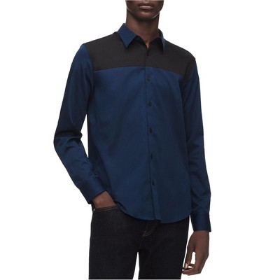 Calvin Klein Mens 2 Tone Button Up Shirt