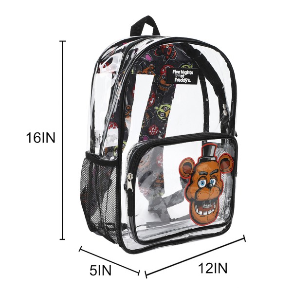 Mochila transparente de Five Nights at Freddy's Freddy Fazbear de 16 pulgadas para escuela y viajes 3
