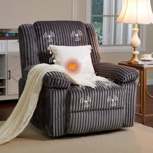 GustoWave Corduroy Manual Recliner Sofa with Pillow Top Arms, Thick Padding, Side Pocket, 400Lbs, Adjustable Recliner for Living Room - 1 of 4