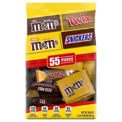 Mars M&M's Milk Chocolate, Caramel, & Minis Fun Size Valentine Exchange  Variety Chocolate Candy Mix, 16.1 Oz., 30 Count