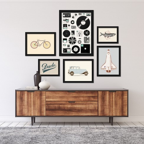 Americanflat Minimalist Neutral (set Of 6) Framed Prints Gallery Wall Art  Set Modern Man Cave By Florent Bodart : Target