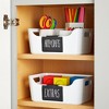 Talented Kitchen 8 Pack Metal Basket Labels Clip On Holders with 70 Household, Bathroom, Linen Closet Labels for Storage Bins, Black - 3 of 4