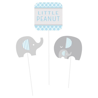 3ct Little Peanut Boy Elephant DIY Centerpiece Sticks, Blue
