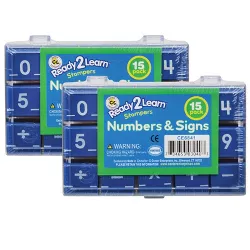 Ready 2 Learn Numbers & Signs Stamps, 15 Per Set, 2 Sets