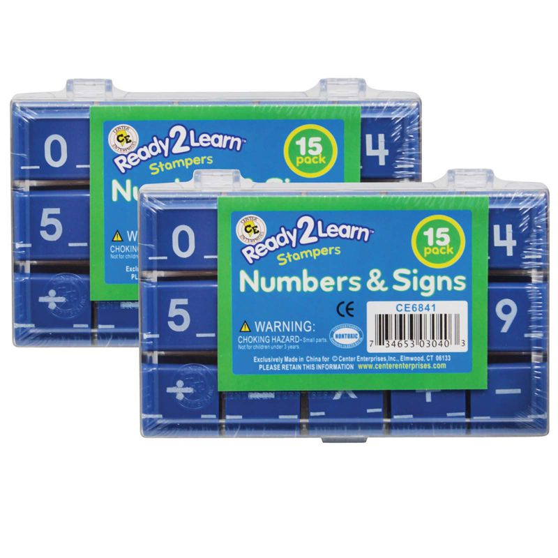 Ready 2 Learn Numbers & Signs Stamps, 15 Per Set, 2 Sets, 1 of 4