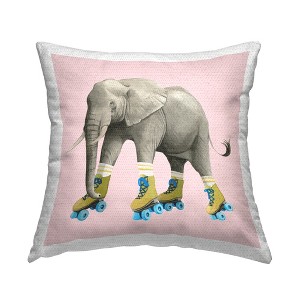 Stupell Industries Quirky Elephant Roller Skating, 18 x 18 - 1 of 3