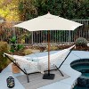 Astella 9' x 9' Round Wood Grain Steel Patio Umbrella Natural - 3 of 4