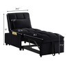 NicBex Modern Pull Out Sofa Bed Velvet Convertible Single Sofa with Adjustable Back and Pillows for Living Room - 3 of 4