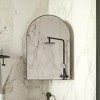 QingMoon Arched Bathroom Storage Cabinet, Metal Corner Cabinet in Wall with Mirror and Adjustable Glass Shelves for Small Spaces - 2 of 4