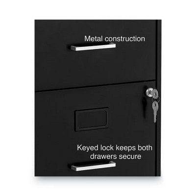 Black 2-Drawer Lockable Vertical Steel File Cabinet