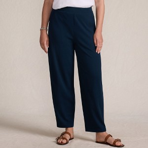 Lands' End Women's Sport Knit High Rise Barrel Ankle Pants - 1 of 4