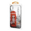 Reiko iPhone XS Max Hard Glass Design TPU Case with London Phonebooth Design - 4 of 4