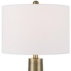 Possini Euro Design Bradley 27" Tall Modern Luxury Table Lamp Gold Brass Finish Metal Marble Single White Shade Living Room Bedroom Bedside Nightstand - 3 of 4