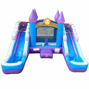 Pogo Bounce House Crossover Double Water Slide Bounce House Combo, No Blower - 1 of 4