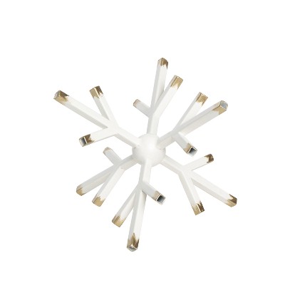 Transpac Metal 11 in. White Christmas Dimensional Snowflake Decor