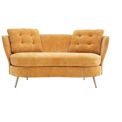 NicBex 64.2 Inch Polyester Loveseat Sofa,2-Seat Upholstered Sofa with Metal Legs  for Living Room,Small Space,Office,Apartment