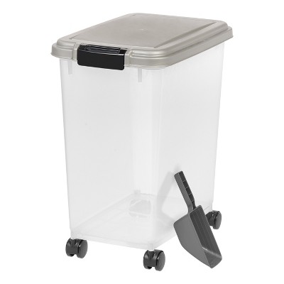 IRIS 47Qt/69Qt Airtight Pet Food Storage Container with Casters and Scoop