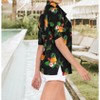 LA LEELA Hawaiian Shirts Womens Casual Summer BeachShirt Floral Blouse Short Sleeve Tropical Vacation Dress Button Up Shirts Coverup - 4 of 4