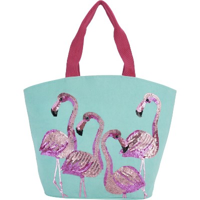 Flamingo Tote Bag Reversible Canvas Tote Bag With Flamingos 