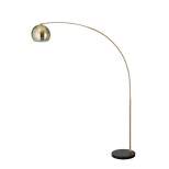 FC Design Modern Standing Adjustable Floor Lamp with Metal Dome Shade and Black Marble Base in Brass Gold Finish - Brass Gold