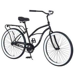 Infurnic Bicycles, Men's Beach Cruiser Bike with Wide Wheels, Rear Coaster Brakes, Black, 69.29"*25.98"*39.37" - 1 of 4