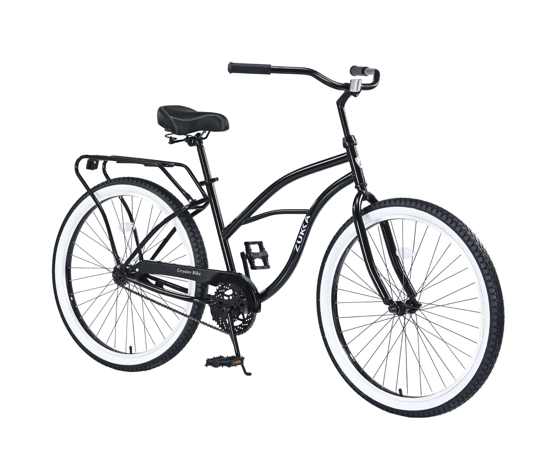 INFURNIC Bicycles, Men's Beach Cruiser Bike with Wide Wheels, Rear Coaster Brakes, Black, 69.29"*25.98"*39.37"