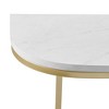 Megan Modern Glam Curved Console Table Faux White Marble/Gold - Saracina Home: Sturdy, Minimalist Design for Entryway - 3 of 4