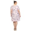 Plus Size Floral Short Sleeve Knee Length Dress - 3 of 4