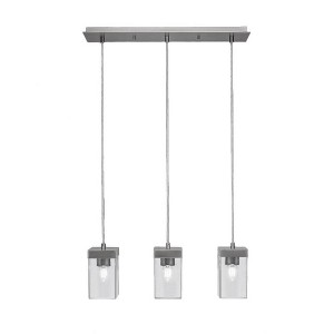 Toltec Lighting Nouvelle 3 - Light Pendant in  Graphite with 4" Square Clear Bubble Shade - 1 of 1