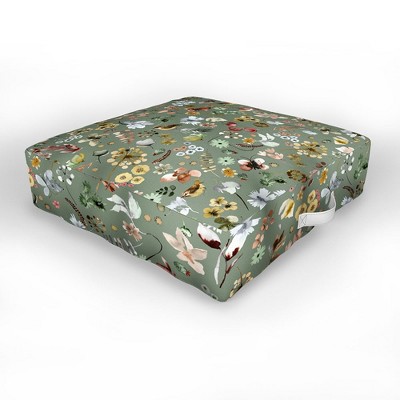 Ninola Design Wild nature Countryside Green Outdoor Floor Cushion - Deny Designs