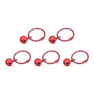 Unique Bargains Stainless Steel DIY Christmas Decoration Pet Bells Keyrings 5 Pcs - 1 of 3